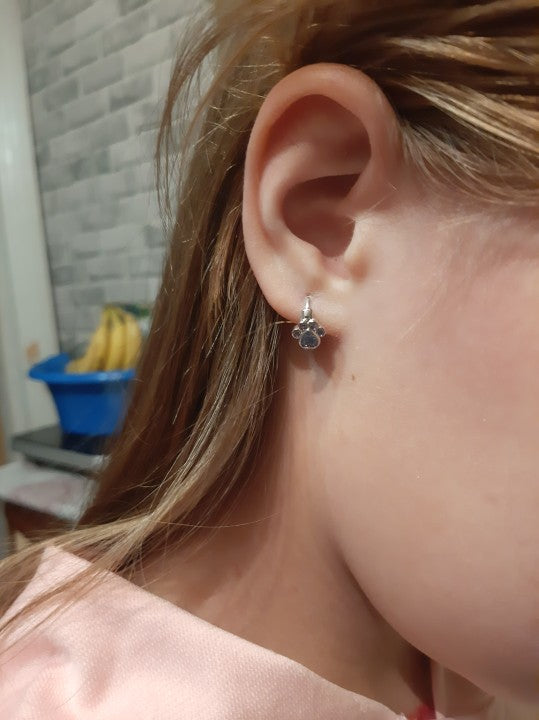 Earing  kitoo   blue Zircon  Platinum plated 925stamped