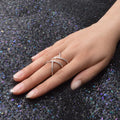 Multi layers  sparkling Zircon  ring