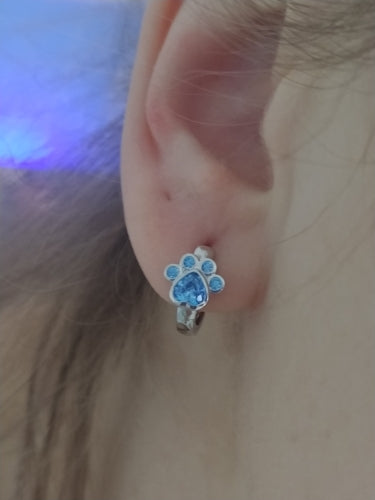 Earing  kitoo   blue Zircon  Platinum plated 925stamped