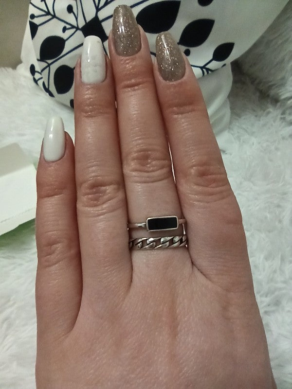 Ring  double Layer platinum plated 925stamped