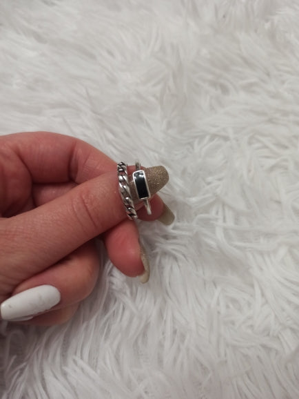 Ring  double Layer platinum plated 925stamped