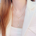 Freshwater Pearl Necklace Adjustable Necklace Elegant For Women Summer Chain With Pendant Temperament Y Chain Shine Jewelry