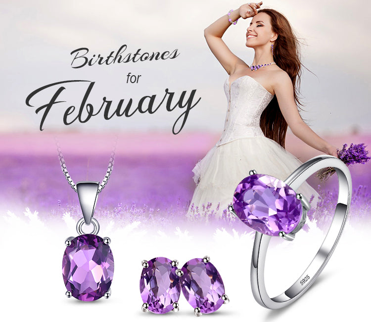 Natural Amethyst  925 Sterling Silver Ring Earring Pendant Necklace Jewelry Set