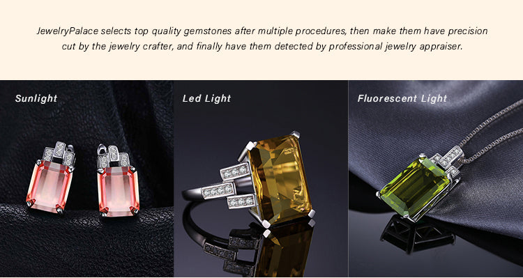 Emerald Cut Simulated Diaspore Pendant Necklace Earrings 925 Sterling Silver Jewelry Set