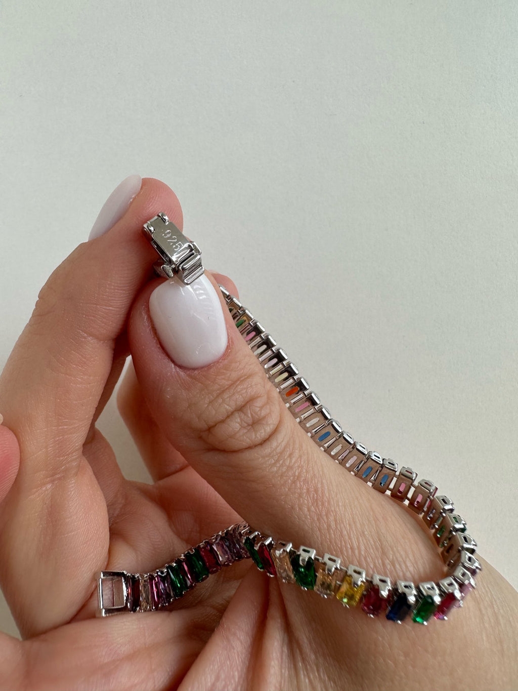 korean fashion 925 Sterling Silver Light Luxury Color Crystal Hand Bracelet For Women Charm Wedding Jewelry Gift Party 18cm