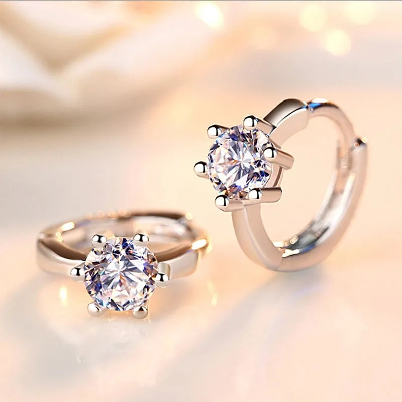 Silver Color Wedding Necklace Earrings Ring Jewelry Set for Women Dazzling Zircon Necklace Jewelry Anniversary Gift