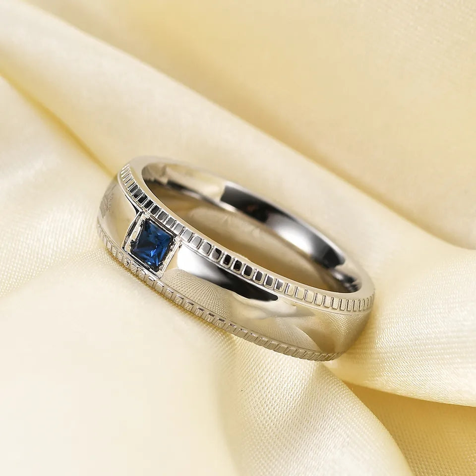 COUPLE RING SHINY CRYSTAL TURKISH DESIGN BAND RING WATERPOOF