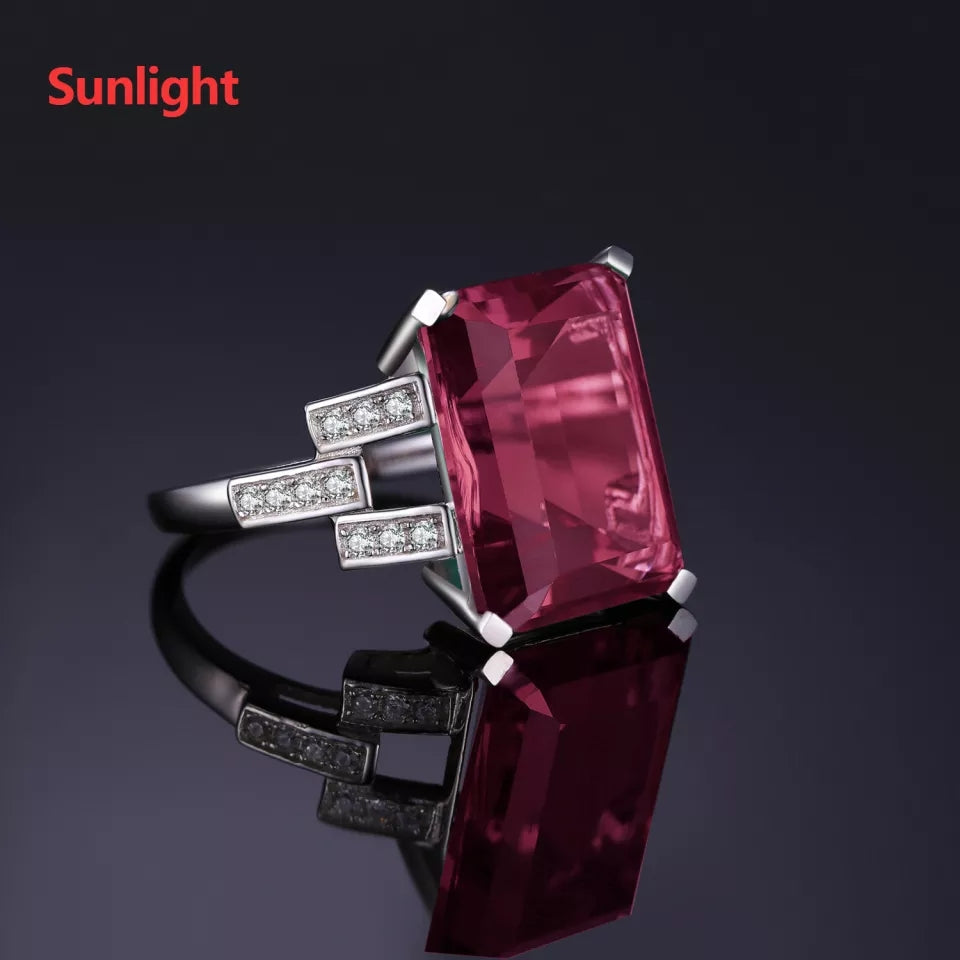 Emerald Cut Simulated Diaspore Pendant Necklace Earrings 925 Sterling Silver Jewelry Set