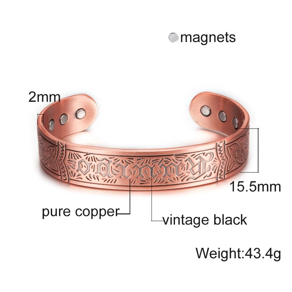 Copper ring with magnet   adjustable size