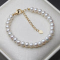 100% Real Freshwater Cultured Pearl Bracelet for Women Girl Gift, White