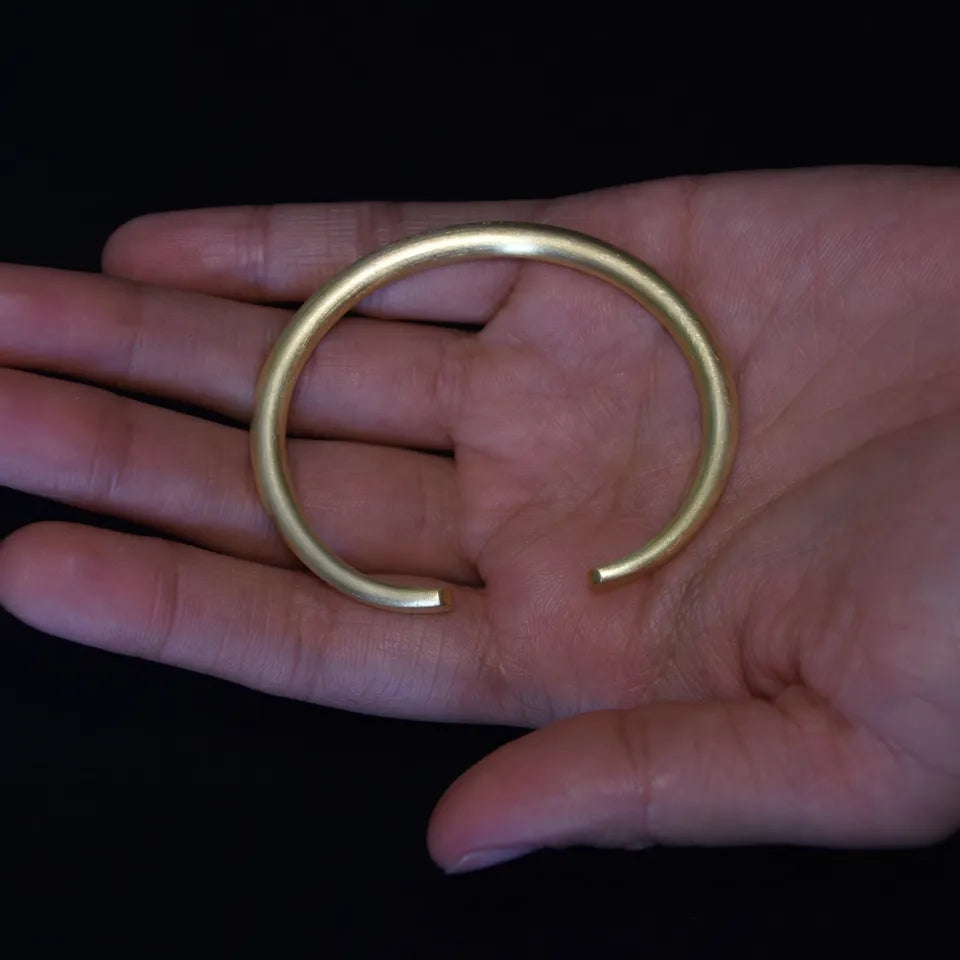 Brass Cuff Bracelet For Men Women Vintage Bangle Resizeable Metal Unisex Jewelry Handmade Craft