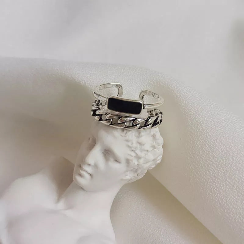 Ring  double Layer platinum plated 925stamped
