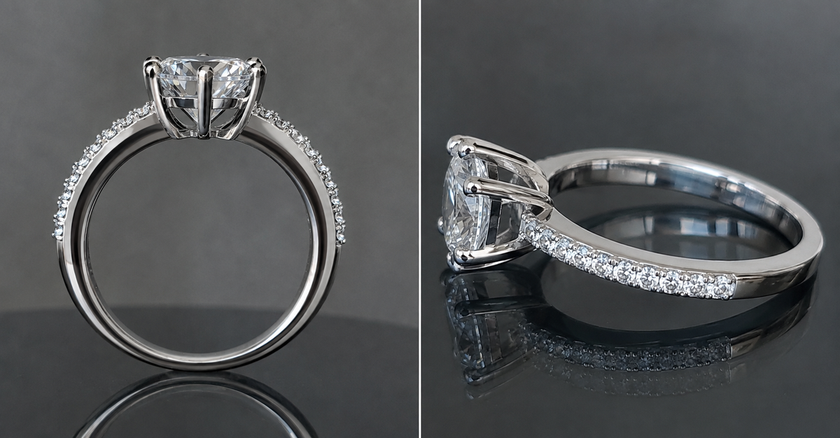 2 Carat Certified Moissanite Ring in 925 Sterling Silver – 8mm Round Cut | GRA Certified | Lifetime Warranty