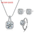 Ring Stud Earrings Fashion Necklace Set For Women Girls Wedding Jewelry Accessory