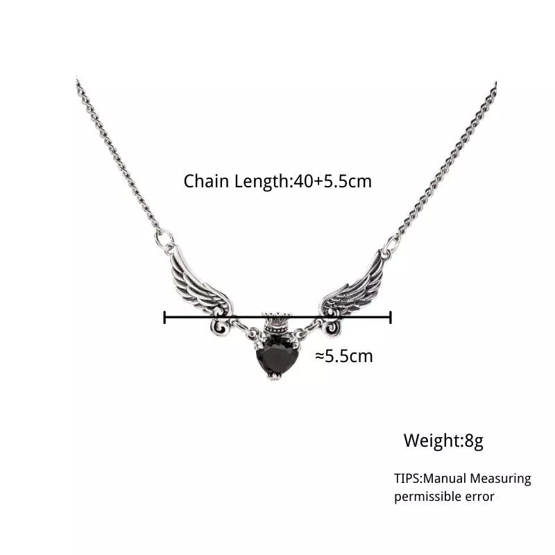 Necklace  balck Zircon  Platinum plated