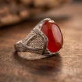 Genuine Aqeeq 925 Sterling Silver Ring