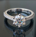 Certified 2 Carat GRA Moissanite Ring – 925 Sterling Silver | Diamond Alternative