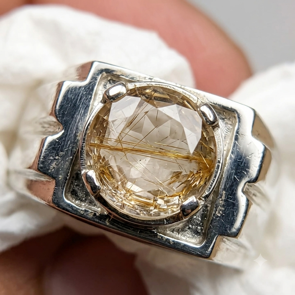 Genuine Moh-e-Najaf Gemstone Ring – Handmade 925 Sterling Silver | 15 Grams