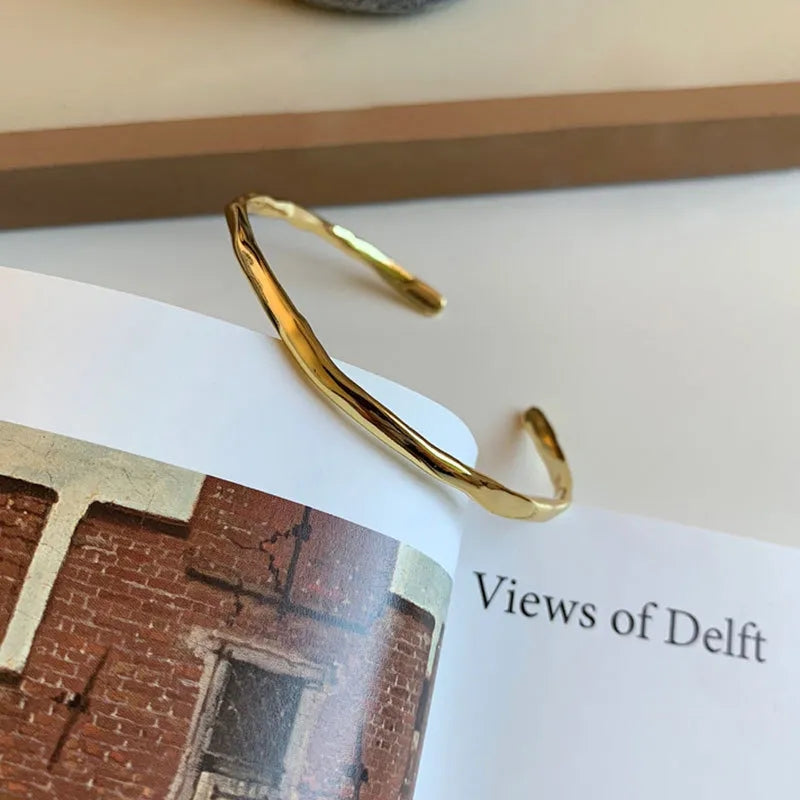 Bracelet for Women New Trend Elegant Vintage Irregular Texture Bangles Girl Party Jewelry Lover Gift