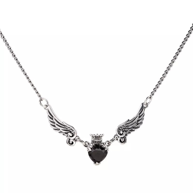 Necklace  balck Zircon  Platinum plated