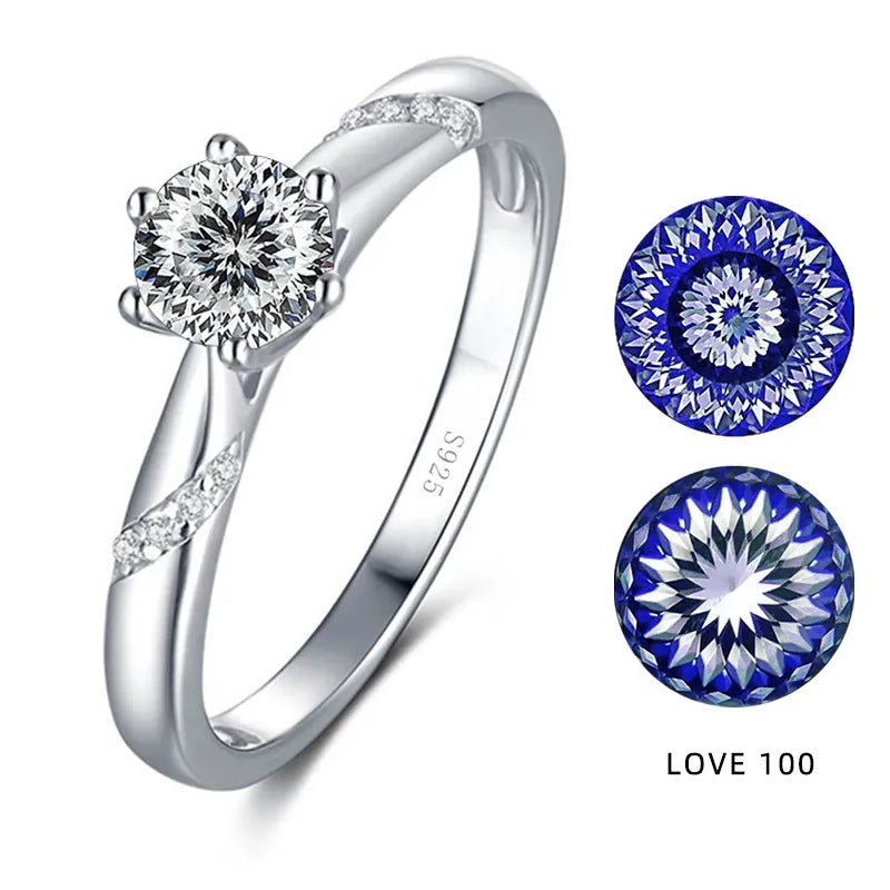 1Carats Moissanite Ring 925 Sterling Silver For Man and Women Suitable For Daily Wear and Gift For Engagement Wedding Ring