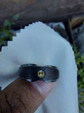 saphire  pukhraj  Genuine  gemstone  chandi ring Black oxidized