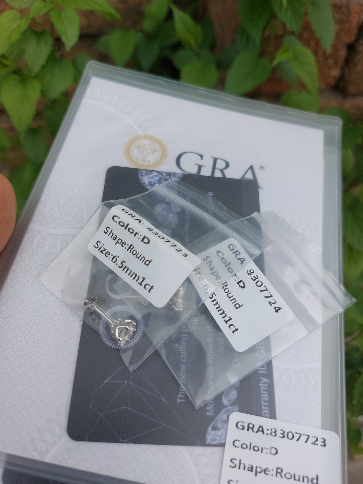 925 Sterling Silver D Color Moissanite Stud Certified