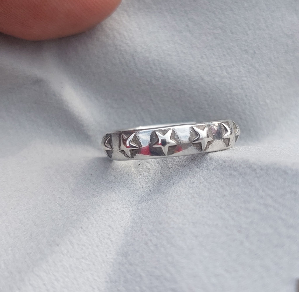 Star Ring Openable Adjustable Size – 925 Sterling Silver