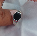 Black CZ Ring Adjustable Size – 925 Sterling Silver