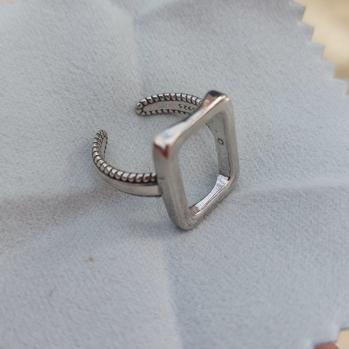 Hollow Ring Adjustable Size – 925 Sterling Silver