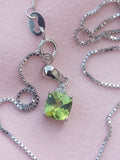 Peridot Genuine Gemstone Necklace – 925 Sterling Silver Pendant