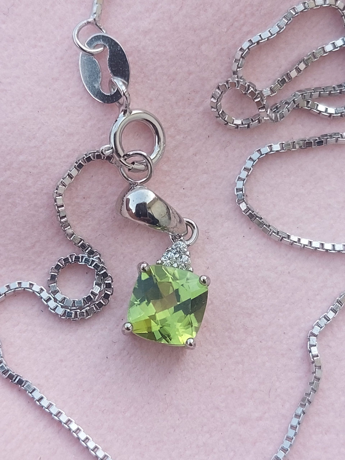 Peridot Genuine Gemstone Necklace – 925 Sterling Silver Pendant