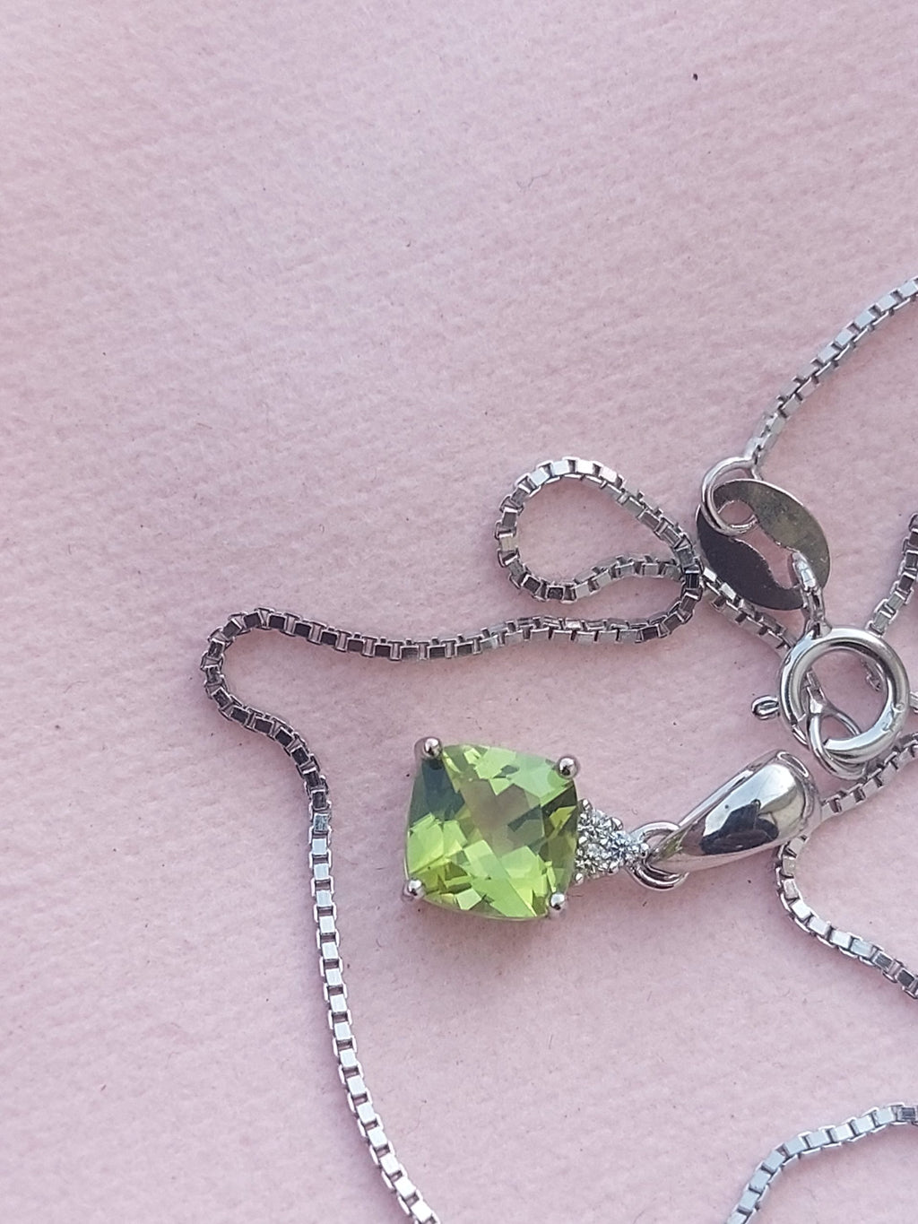 Peridot Genuine Gemstone Necklace – 925 Sterling Silver Pendant