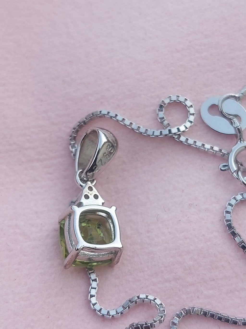 Peridot Genuine Gemstone Necklace – 925 Sterling Silver Pendant
