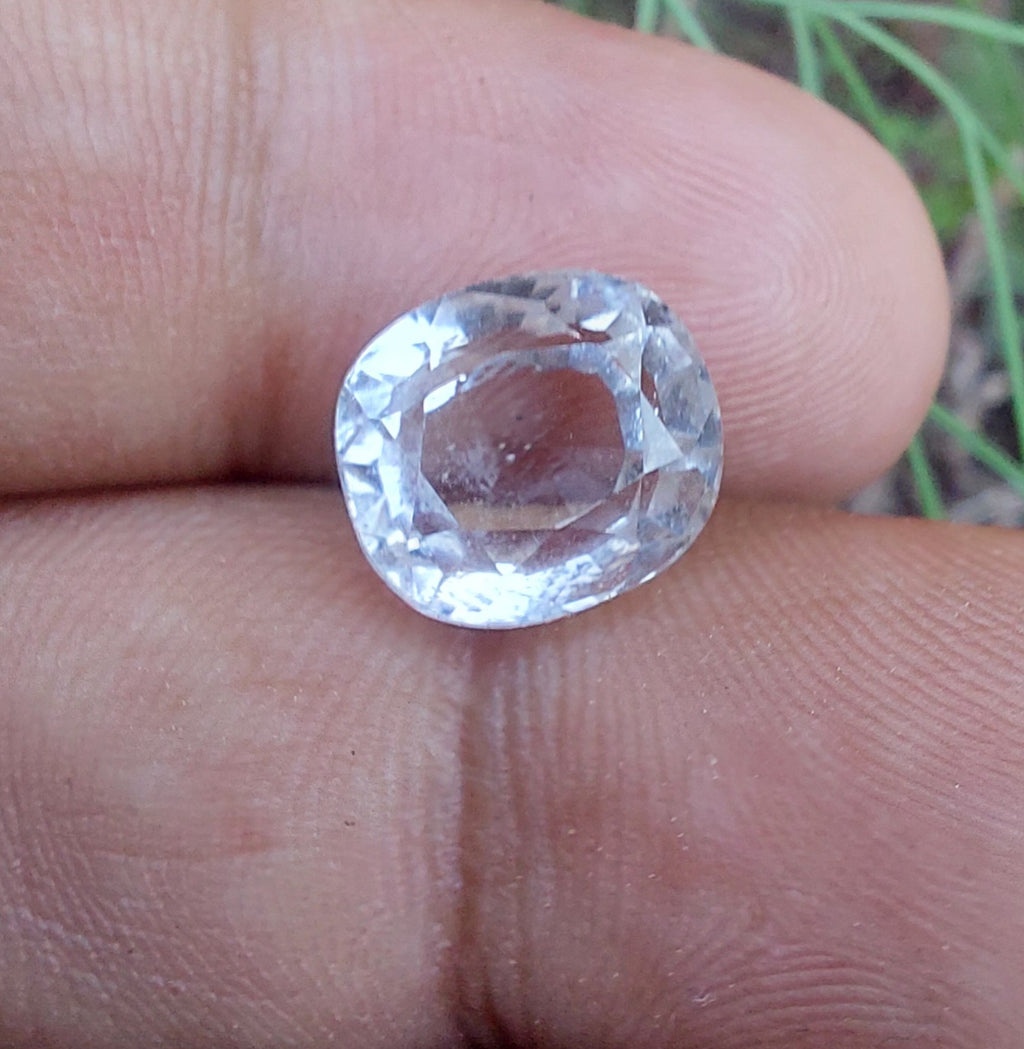 Topaz Pukhraj 5.20 Carat Colorless Genuine Gemstone | Faceted Natural Topaz