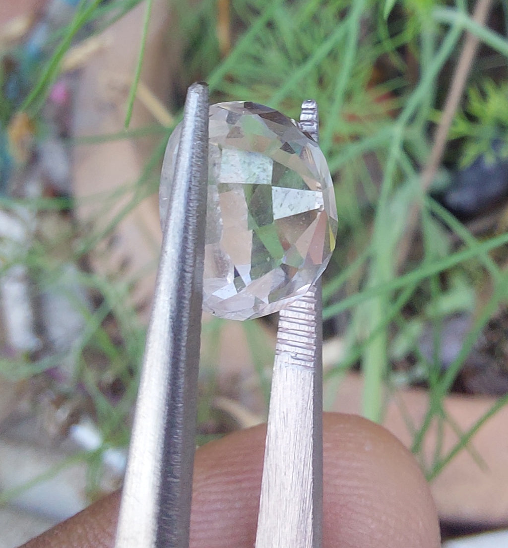 Topaz Pukhraj 5.20 Carat Colorless Genuine Gemstone | Faceted Natural Topaz