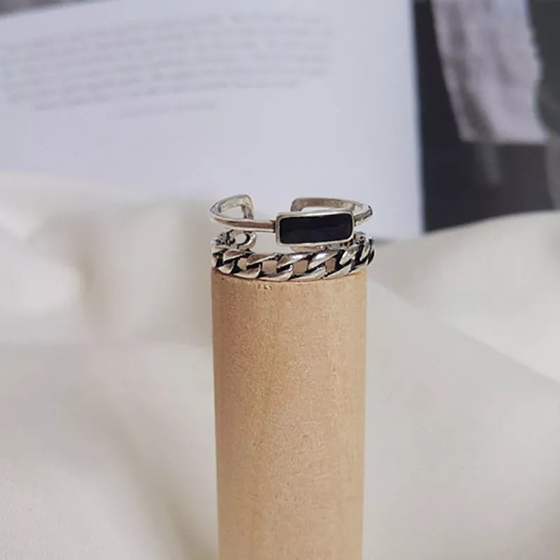 Ring  double Layer platinum plated 925stamped