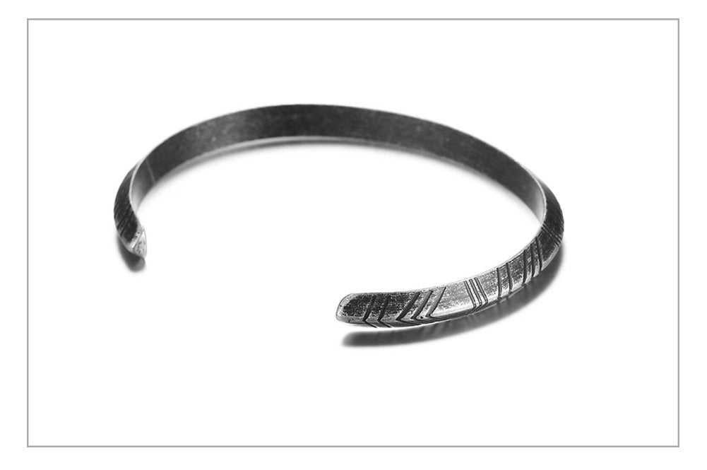 Vintage Norse Viking Cuff Bangle for Men, Stainless Steel Tribal Arrow Almut  Bracelet,Rock Punk