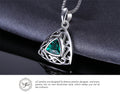 Synthetic Emerald Pendant Necklace 925 Sterling Silver Italian Jewelry