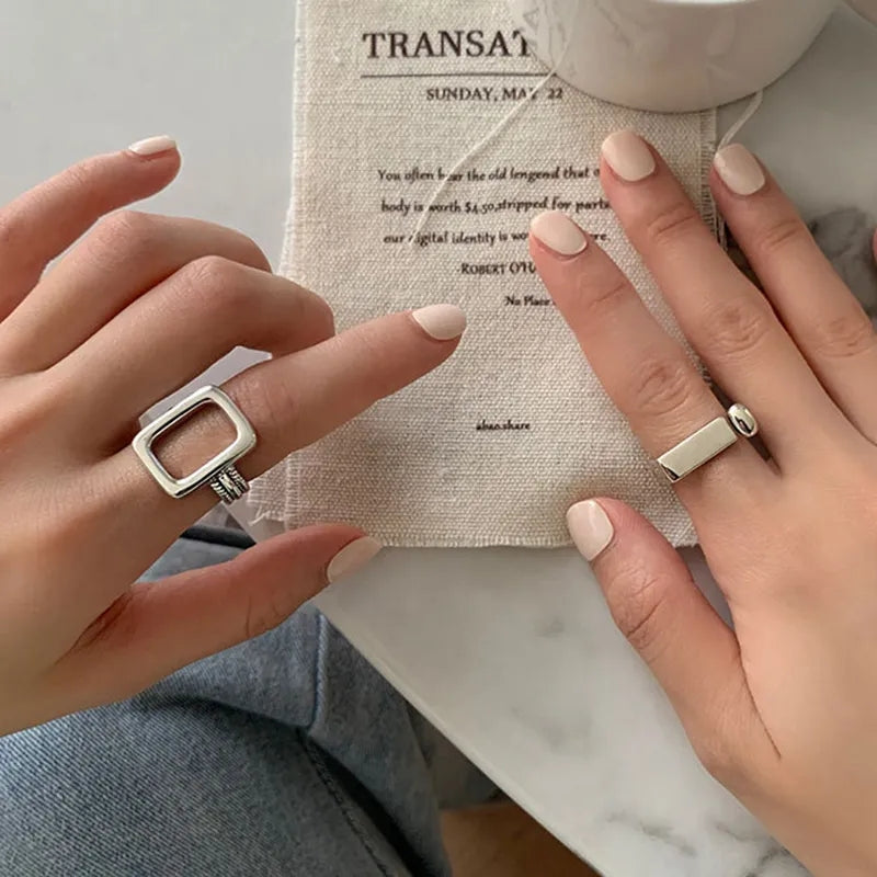 CREATIVE  HOLLOW NEW TRENDY RING SET 925STERLINGSILVER