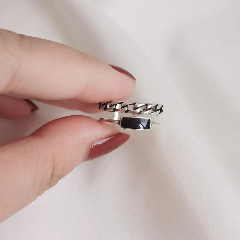 Ring  double Layer platinum plated 925stamped