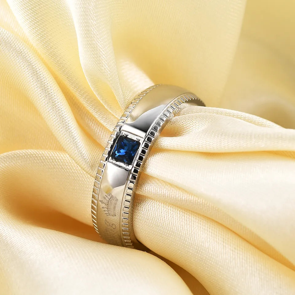 COUPLE RING SHINY CRYSTAL TURKISH DESIGN BAND RING WATERPOOF