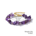 Classic Irregular Gemstone Bracelets Boho Healing Amethyst  Beads Stretch Bracelet