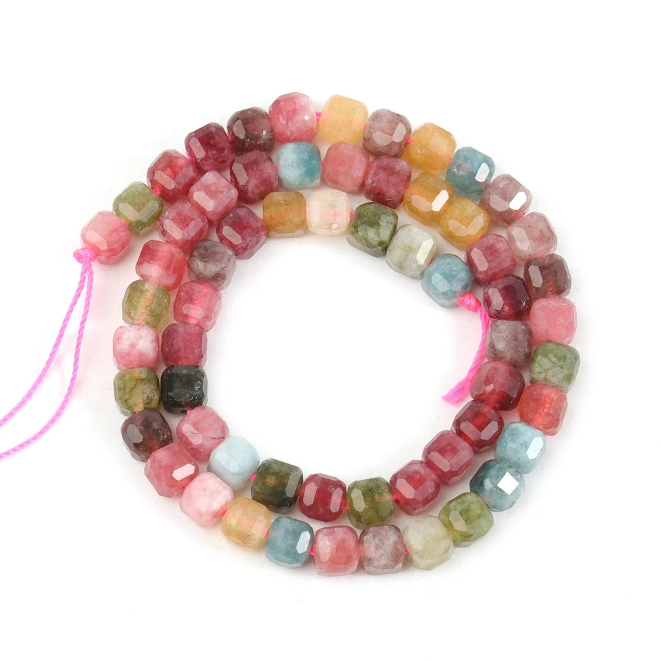 TOURMALINE GENUINE GEMSTONE  STRING MIXED COLOR STRING