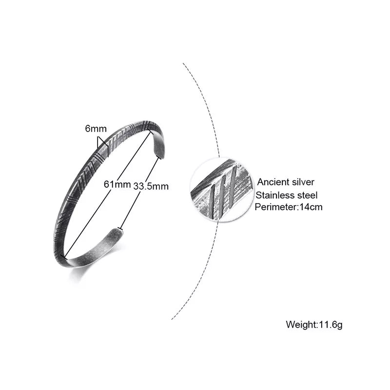 Vintage Norse Viking Cuff Bangle for Men, Stainless Steel Tribal Arrow Almut  Bracelet,Rock Punk