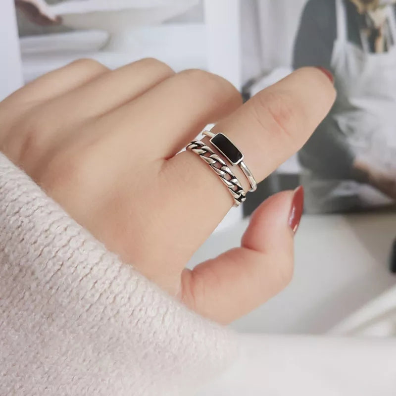Ring  double Layer platinum plated 925stamped