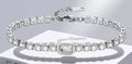 Stainless Steel Bracelet with Sparkling Cubic Zirconia Adjustable Size