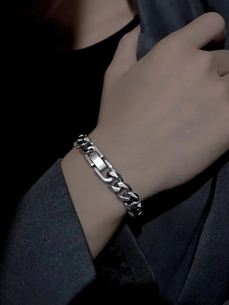 8MM 316L Stainless Steel Cuban Chain Bracelet Fashion Men's Accessories Birthday/Christmas Gift /22CM