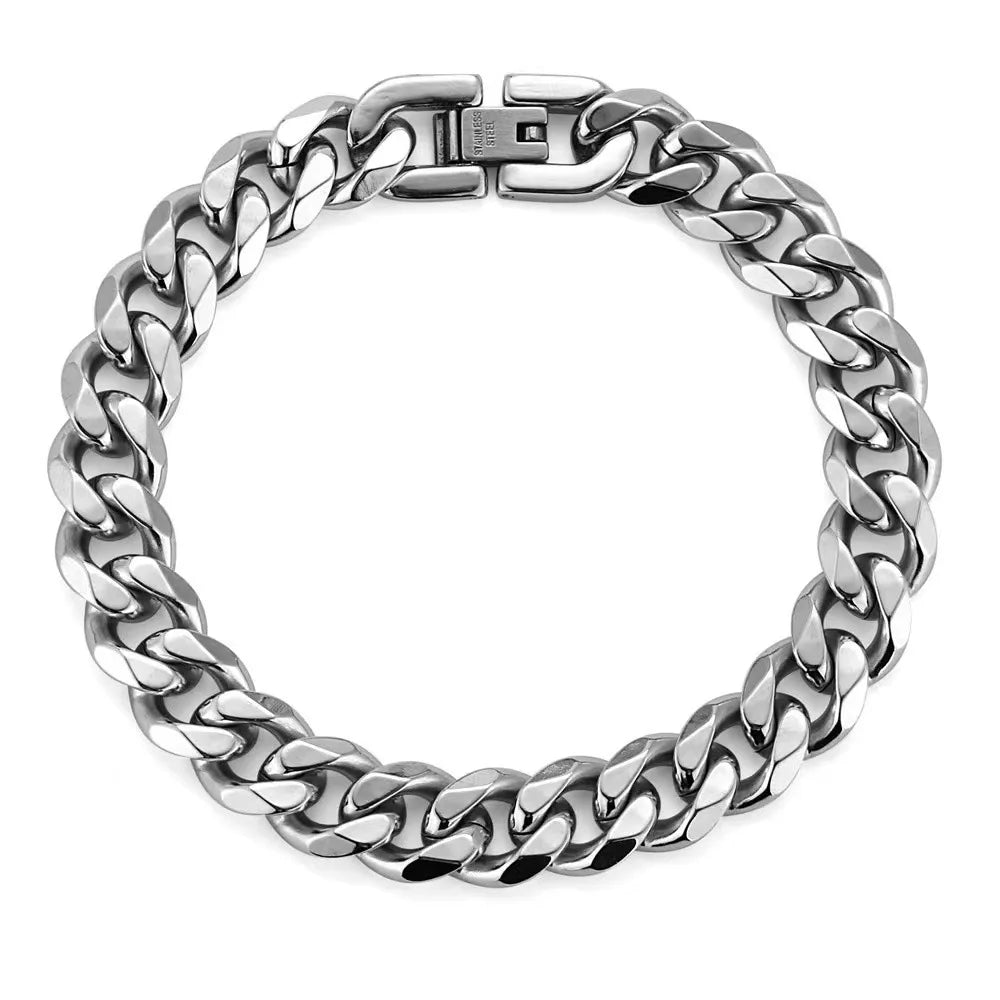 8MM 316L Stainless Steel Cuban Chain Bracelet Fashion Men's Accessories Birthday/Christmas Gift /22CM