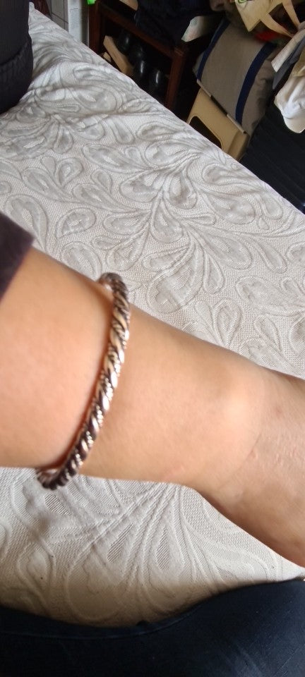 Twist Pattern Bracelet Bangles For Women Men Vintage Cool Korean Thai Silver Jewelry Gift
